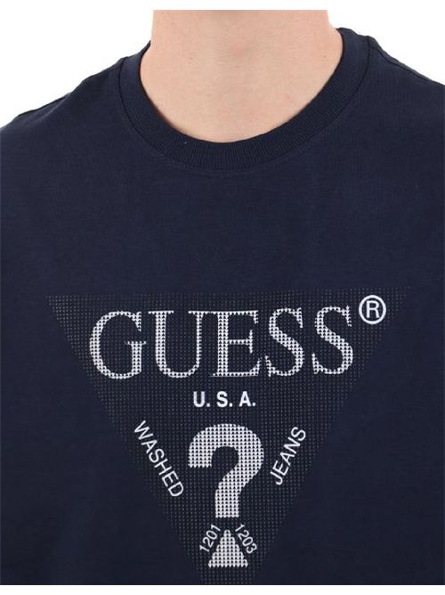 t-shirt uomo blu GUESS | M4YI06I3Z14/G7V2